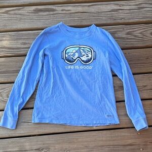 Life Is Good Blue Mountain Goggles Long Sleeve Tee